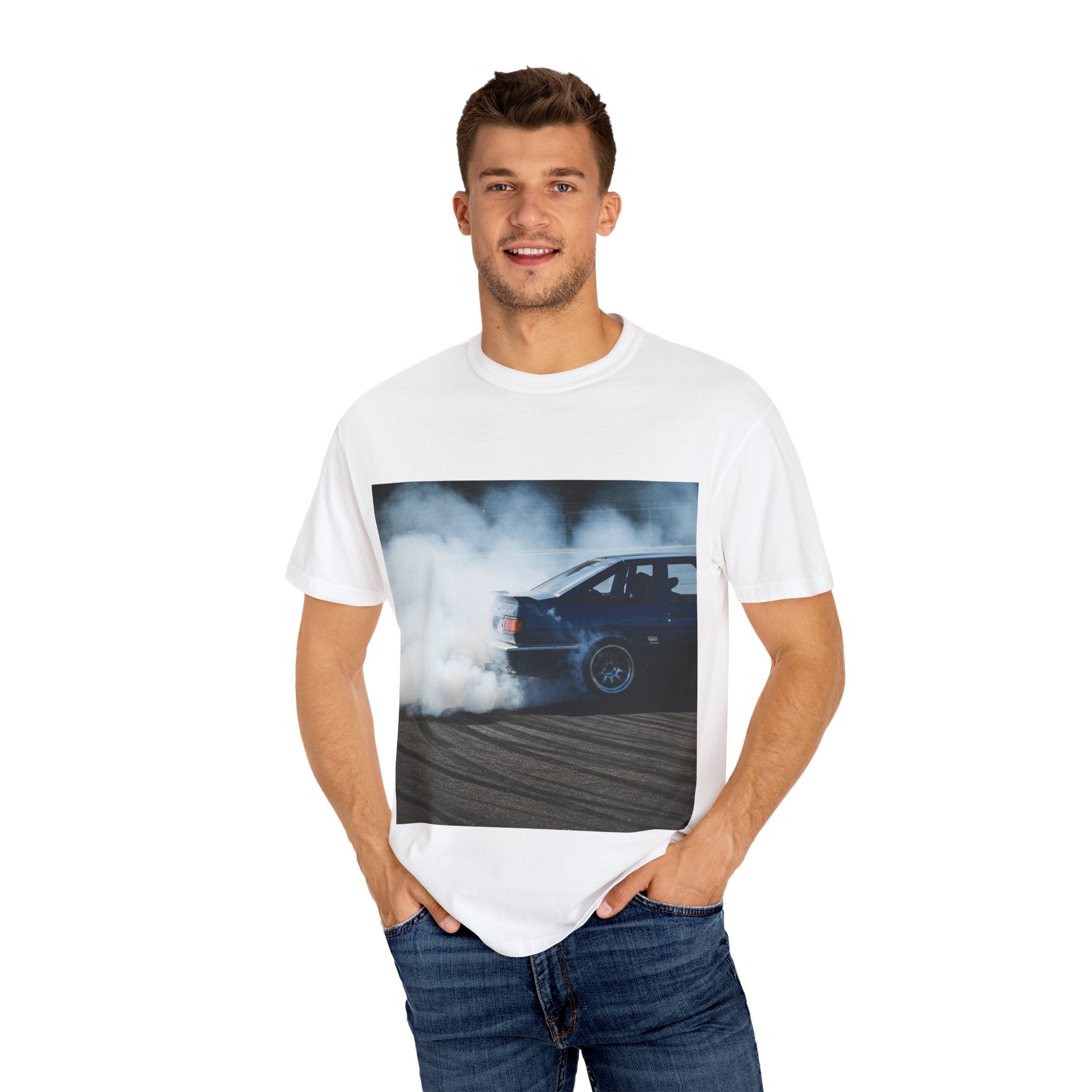 Unisex Garment-Dyed T-Shirt - Cool Drift Racing Car Design