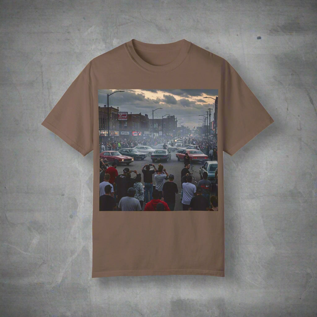 Detroit Streetcar Takeover Car Culture Unisex Garment-Dyed T-Shirt