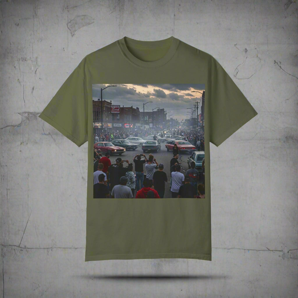 Detroit Streetcar Takeover Car Culture Unisex Garment-Dyed T-Shirt