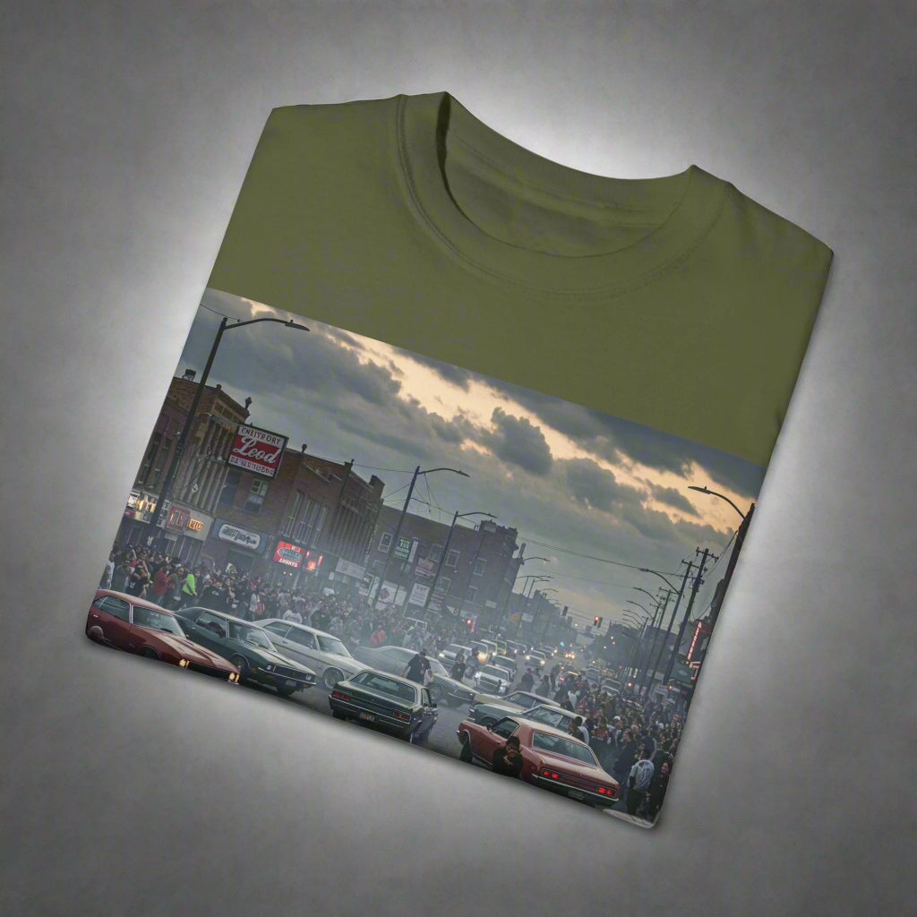 Detroit Streetcar Takeover Car Culture Unisex Garment-Dyed T-Shirt