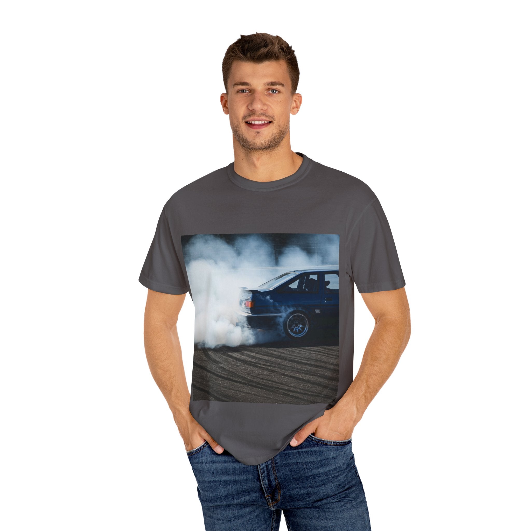 Unisex Garment-Dyed T-Shirt - Cool Drift Racing Car Design