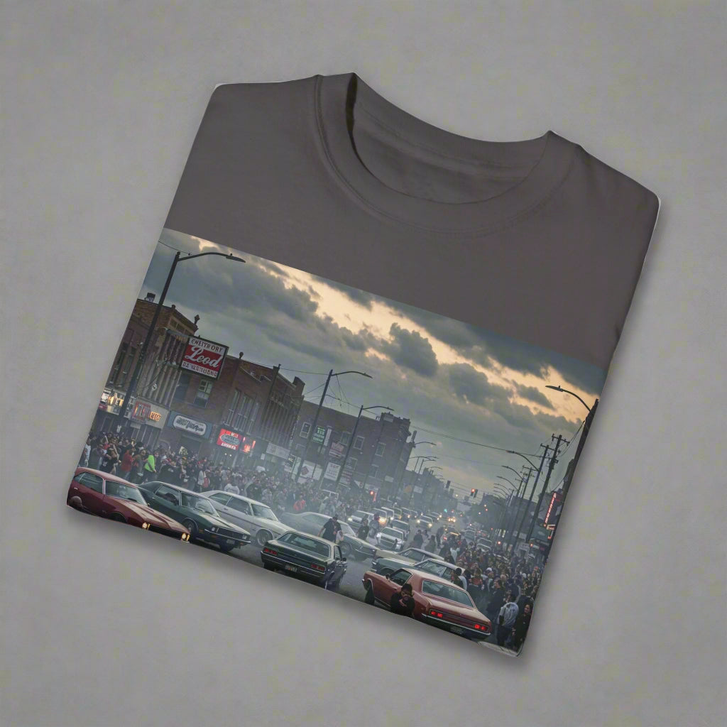 Detroit Streetcar Takeover Car Culture Unisex Garment-Dyed T-Shirt