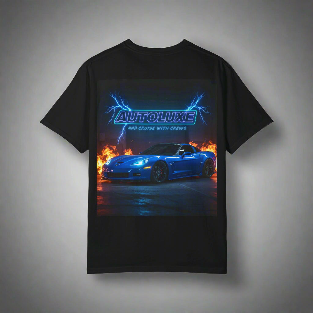 Unisex Garment-Dyed T-Shirt -"Cruise with Crews" AUTOLUXE Car Culture Streetwear Style for Car Enthusiasts