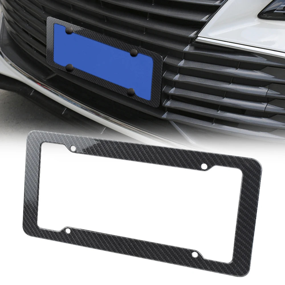 Universal Carbon Fiber Texture License Plate Frame