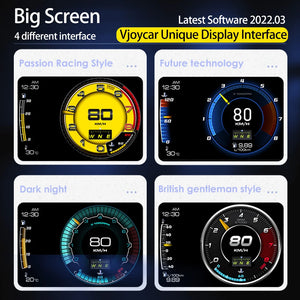 Race HUD Multi-Function Dashboard Head Up Display OBD2+GPS Smart Speedometer Auto Gauge Alarm System Turbo Boost
