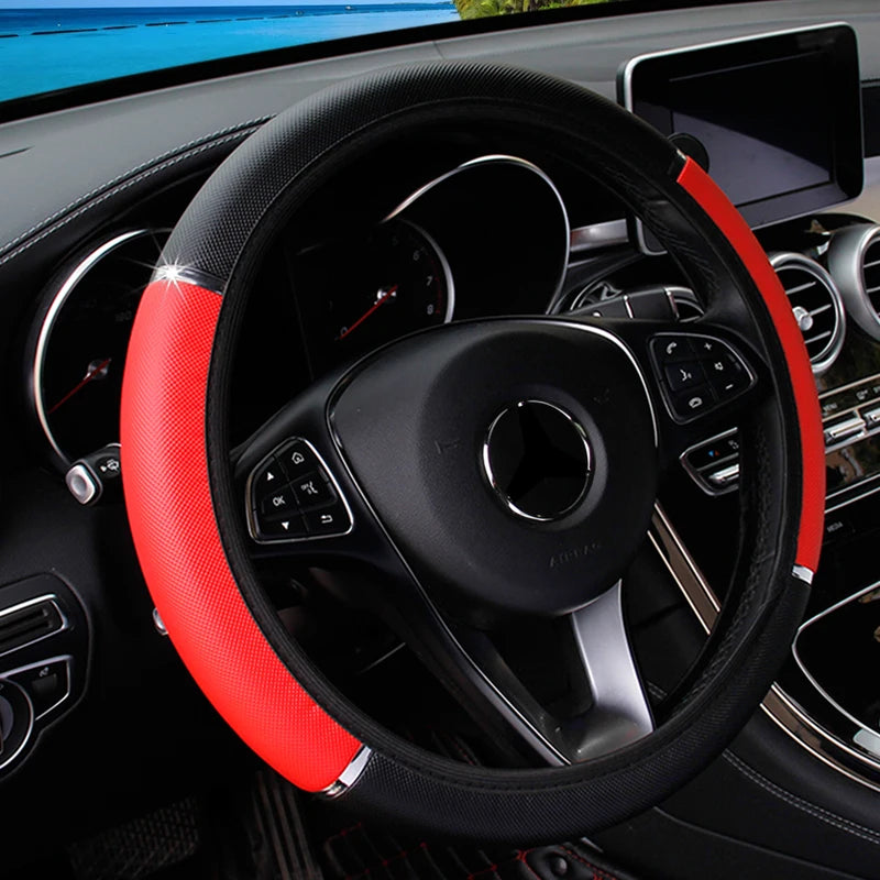 Leather Car Steering Wheel Cover