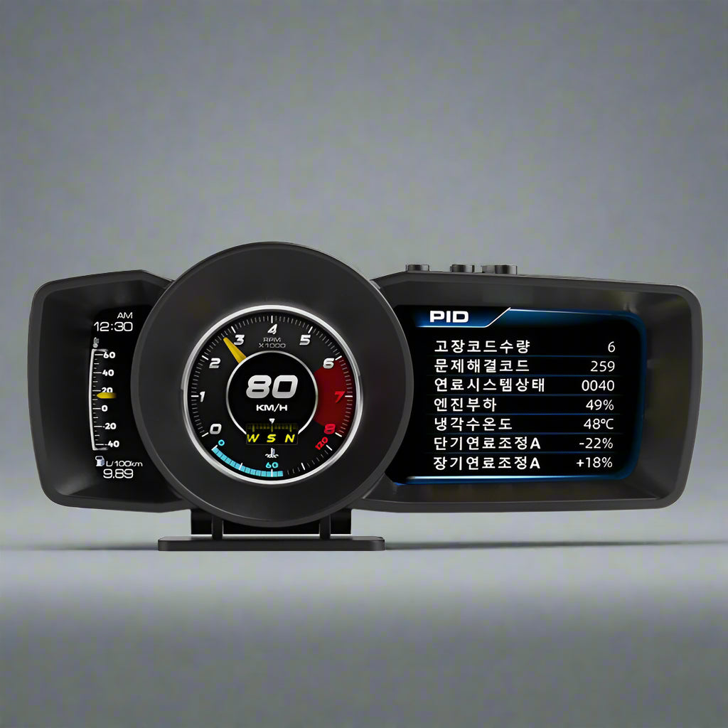 Race HUD Multi-Function Dashboard Head Up Display OBD2+GPS Smart Speedometer Auto Gauge Alarm System Turbo Boost