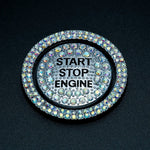 1 Set Ring and Button Car Bling One-Click Start Stop Engine Ignition Sticker Universal