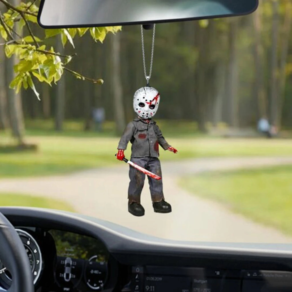 Car Pendant- Swinging Rearview Mirror Hockey Mask