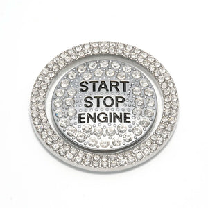 1 Set Ring and Button Car Bling One-Click Start Stop Engine Ignition Sticker Universal