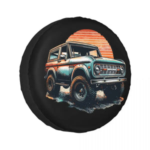 Custom 1966 Blue Bronco Spare Tire Cover