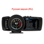 Race HUD Multi-Function Dashboard Head Up Display OBD2+GPS Smart Speedometer Auto Gauge Alarm System Turbo Boost