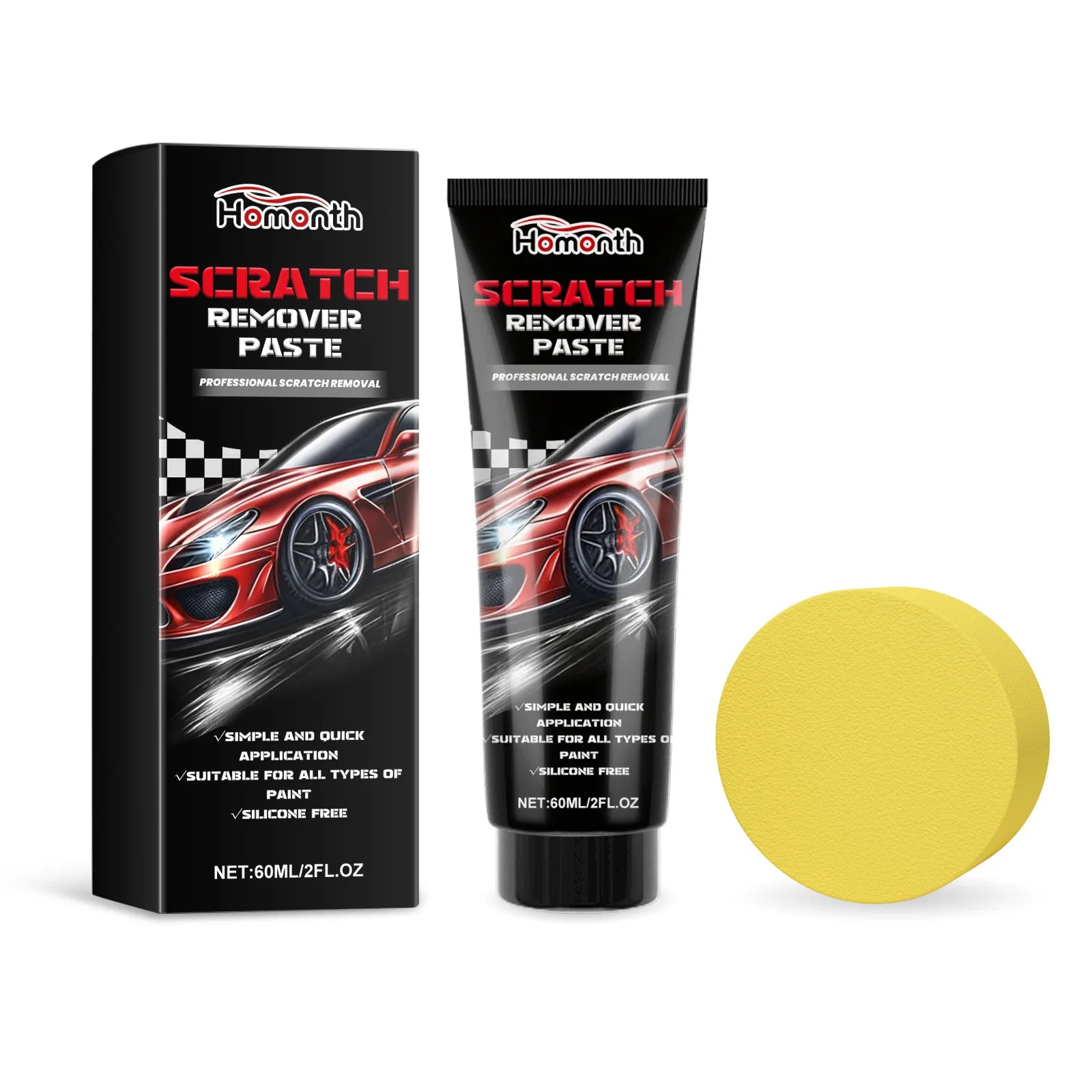 Homonth 60ml Car Scratch Remover Autos Paint Scratch Care Auto Car Care Polishing and Polishing Compound Paste Car Paint Repair