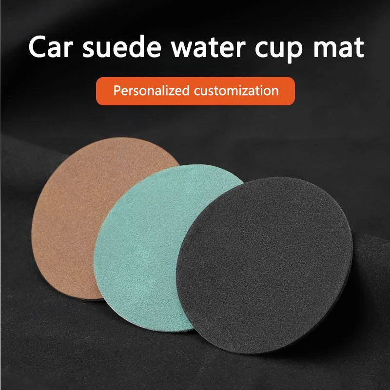 2PCS Suede Car Interior Coaster Water Cup Holder Mat Anti-slip Pad For Cayenne -Panamera- Macan 911 718 918 Taycan Boxster