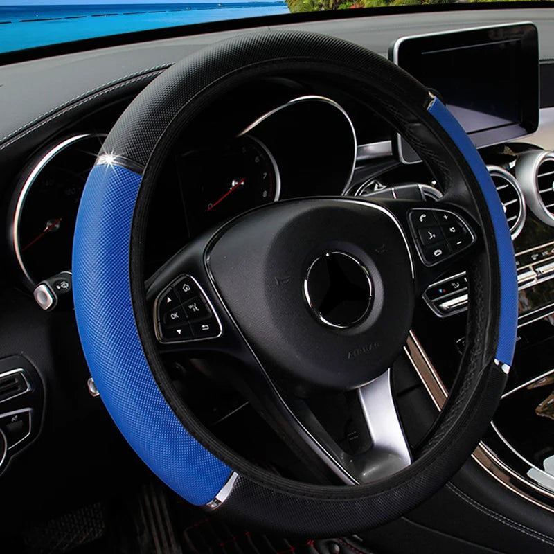 Leather Car Steering Wheel Cover