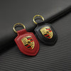 Custom Leather 3D Emblem Keyring Key Ring Pendant for Porsche